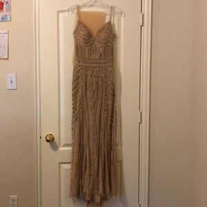 👑 Gold Rhinestone Formal Dress 👑